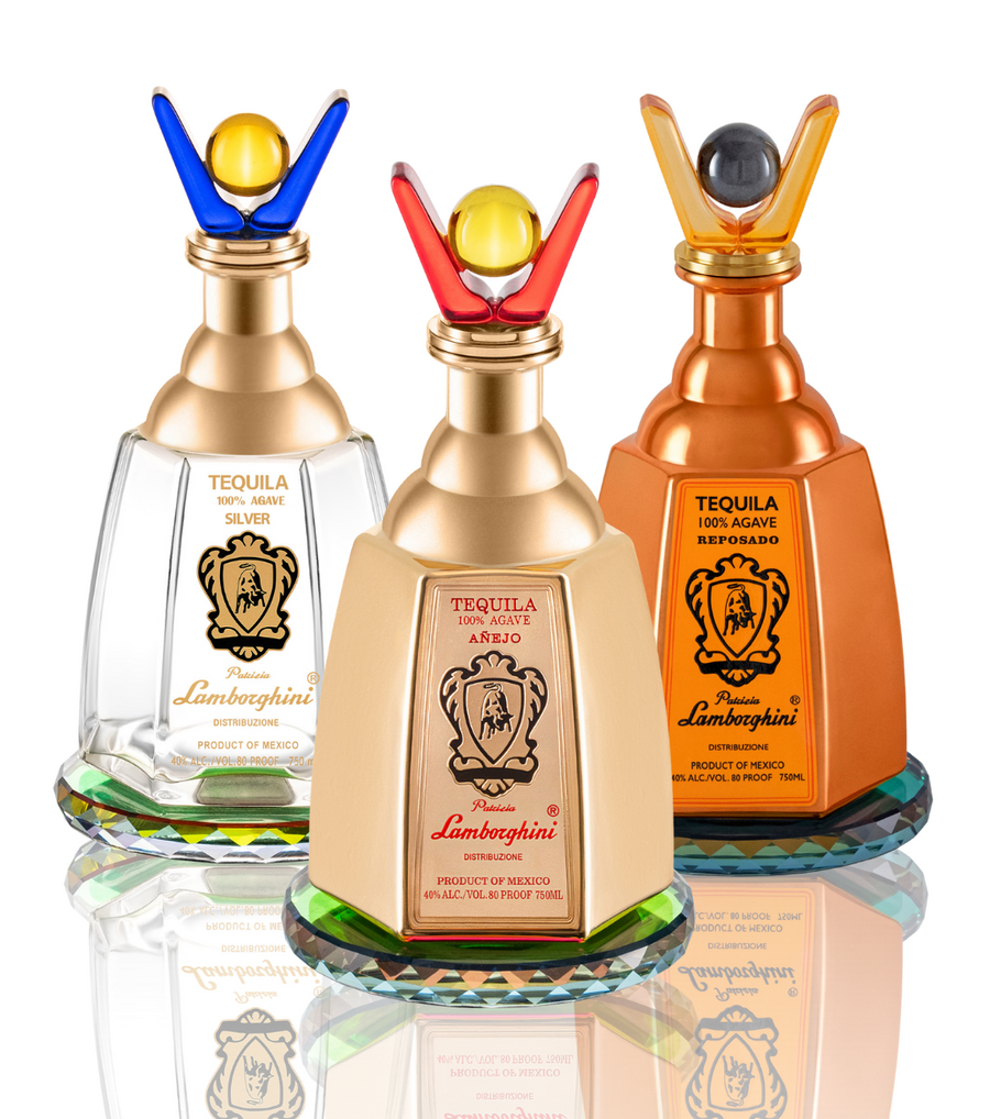 Tequila Patrizia Lamborghini Trio - ANEJO, REPOSADO & SILVER | 100% Agave